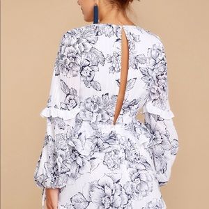 White and Black Floral Dress